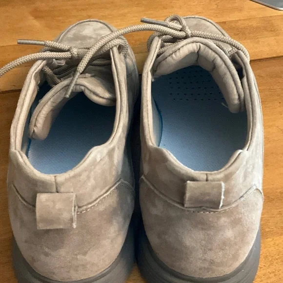 Men's Gray Casual Shoes Suede Wide - Picture 5 of 5